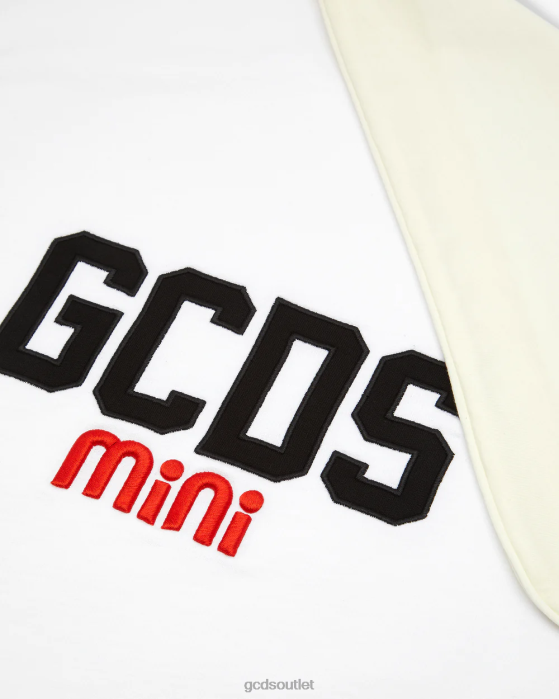 Kids GCDS Logo Cotton Baby Blanket Off White 0FVX655