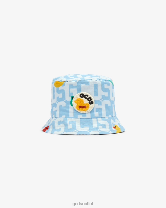 Kids GCDS Baby Monogram Animals Bucket Hat Light Blue 0FVX657
