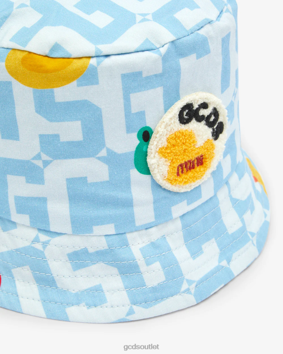 Kids GCDS Baby Monogram Animals Bucket Hat Light Blue 0FVX657