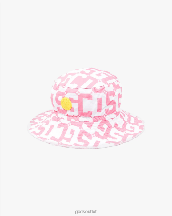 Kids GCDS Junior Monogram Bucket Hat Pink 0FVX777