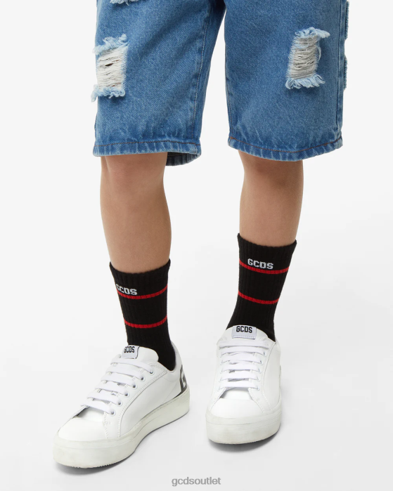 Kids GCDS Junior Low Logo Band Socks Black 0FVX771