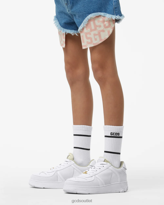 Kids GCDS Junior Low Logo Band Socks White 0FVX773