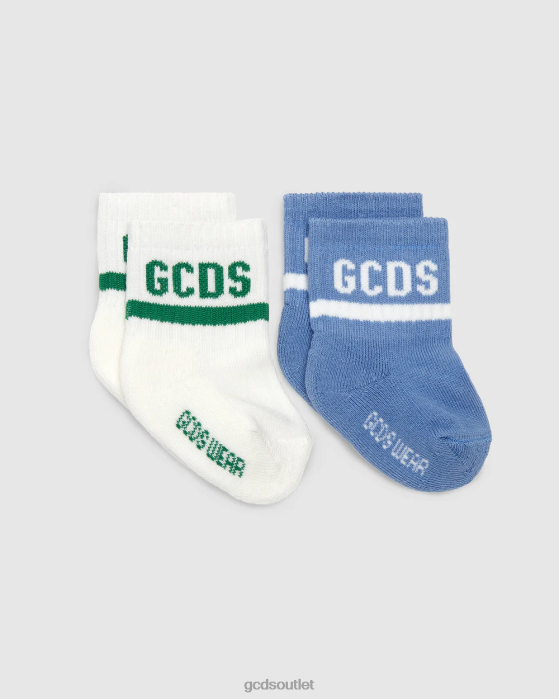 Kids GCDS Logo band Two-Piece Socks Set Baby Blue 0FVX650