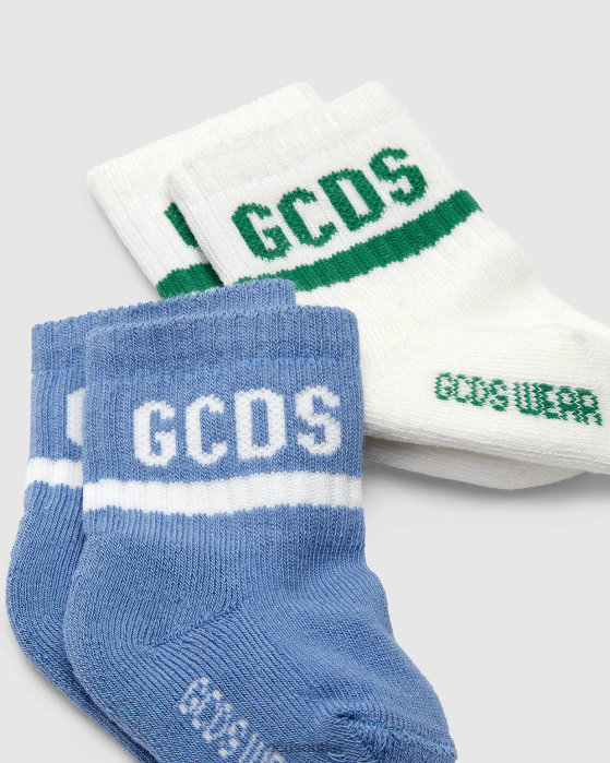 Kids GCDS Logo band Two-Piece Socks Set Baby Blue 0FVX650