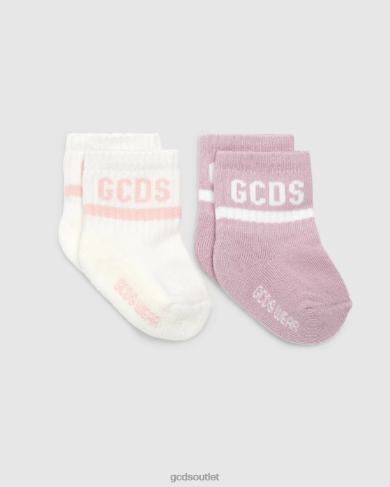 Kids GCDS Logo band Two-Piece Socks Set Lilac 0FVX648