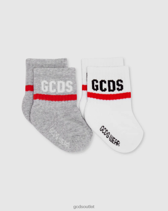 Kids GCDS logo motif Two-piece Socks Set Grey 0FVX651