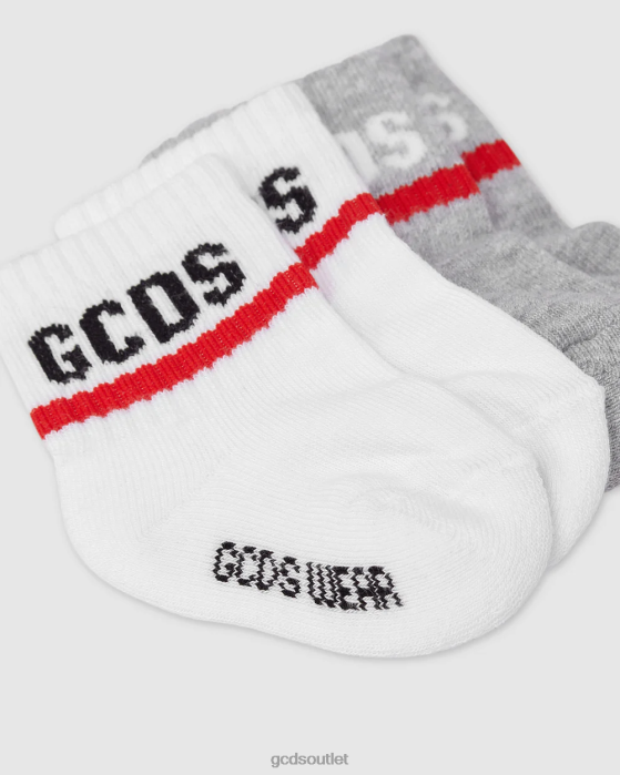 Kids GCDS logo motif Two-piece Socks Set Grey 0FVX651