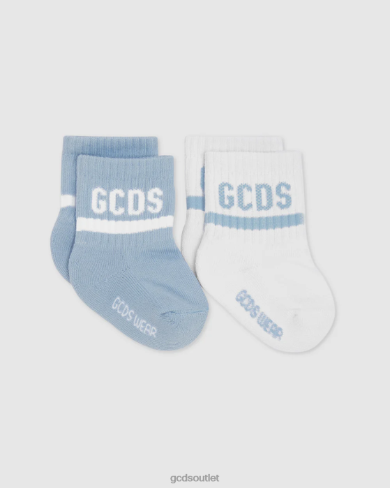 Kids GCDS logo motif Two-piece Socks Set Light blue 0FVX649