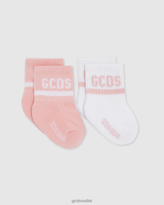 Kids GCDS logo motif Two-piece Socks Set Pink 0FVX647