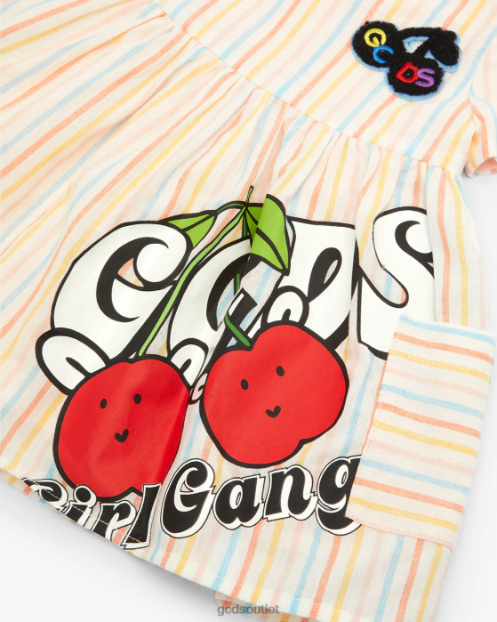 Kids GCDS Baby Cherry Striped Dress Multicolor 0FVX625