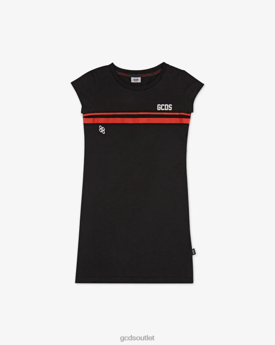 Kids GCDS Junior Low Logo Band T-Shirt Dress Black 0FVX807