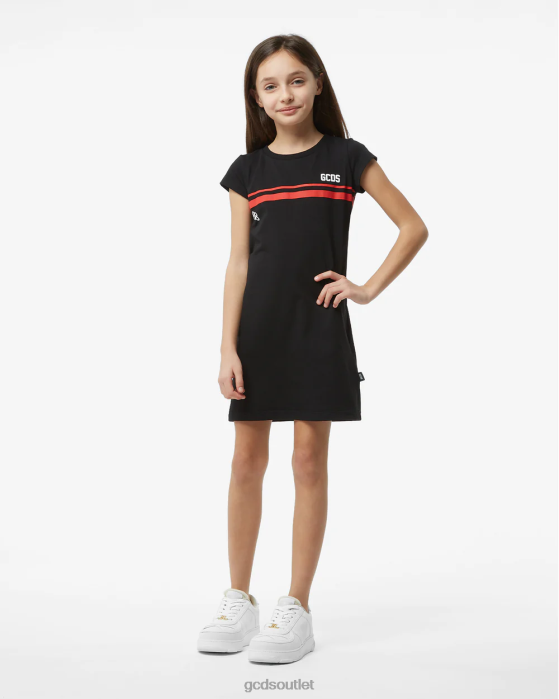 Kids GCDS Junior Low Logo Band T-Shirt Dress Black 0FVX807
