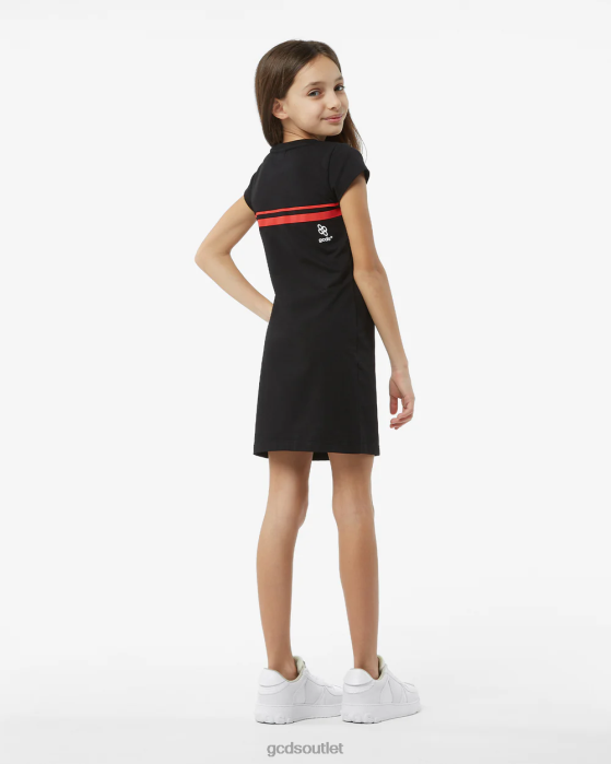Kids GCDS Junior Low Logo Band T-Shirt Dress Black 0FVX807