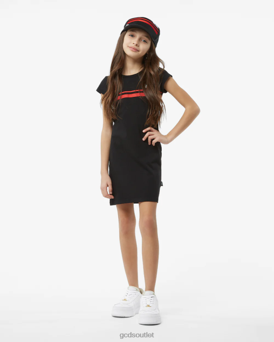 Kids GCDS Junior Low Logo Band T-Shirt Dress Black 0FVX807