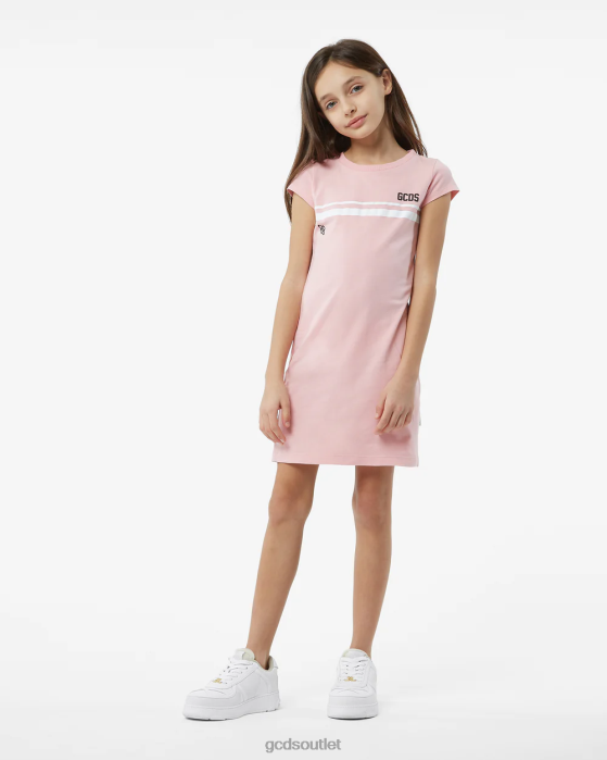 Kids GCDS Junior Low Logo Band T-Shirt Dress Pink 0FVX808