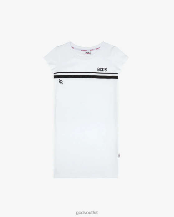 Kids GCDS Junior Low Logo Band T-Shirt Dress White 0FVX809
