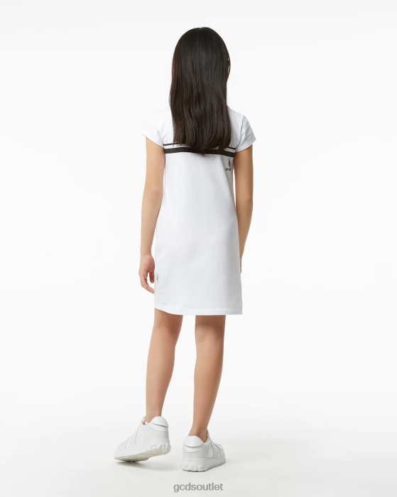 Kids GCDS Junior Low Logo Band T-Shirt Dress White 0FVX809