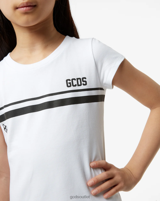 Kids GCDS Junior Low Logo Band T-Shirt Dress White 0FVX809