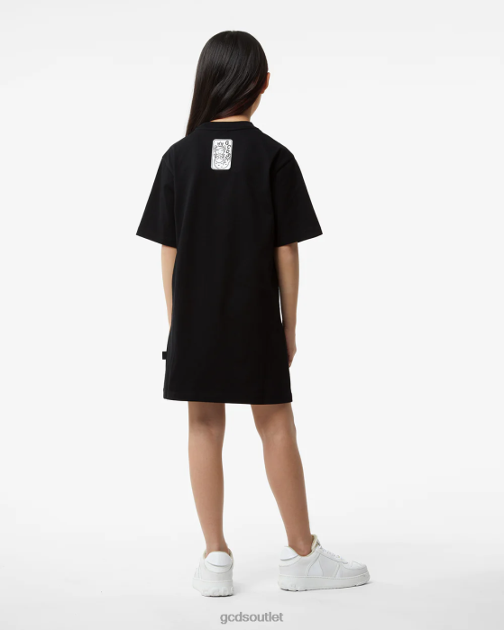 Kids GCDS Junior Patchwork T-Shirt Dress Black 0FVX810