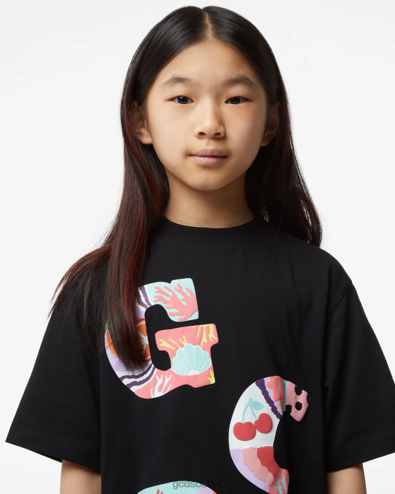 Kids GCDS Junior Patchwork T-Shirt Dress Black 0FVX810