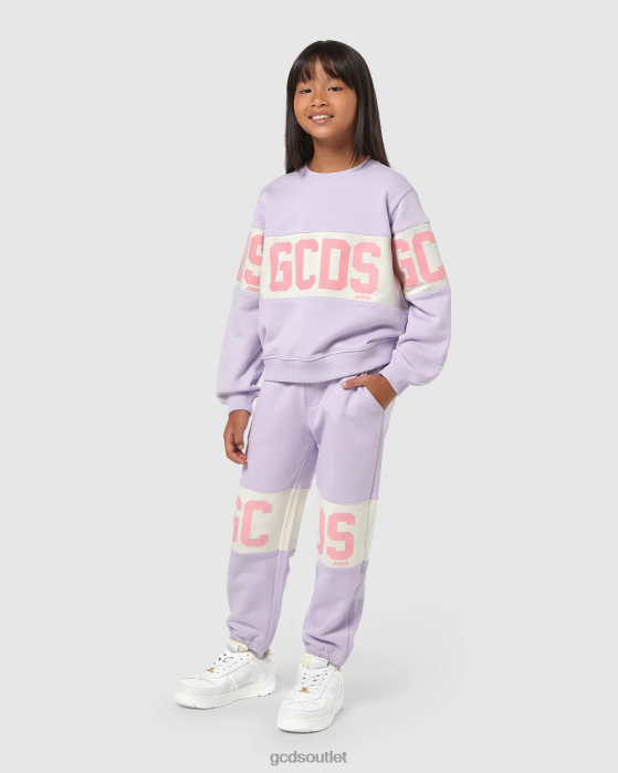 Kids GCDS Junior Logo band crewneck Lilac 0FVX680