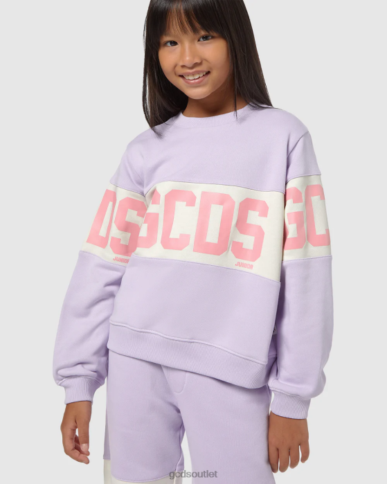 Kids GCDS Junior Logo band crewneck Lilac 0FVX680