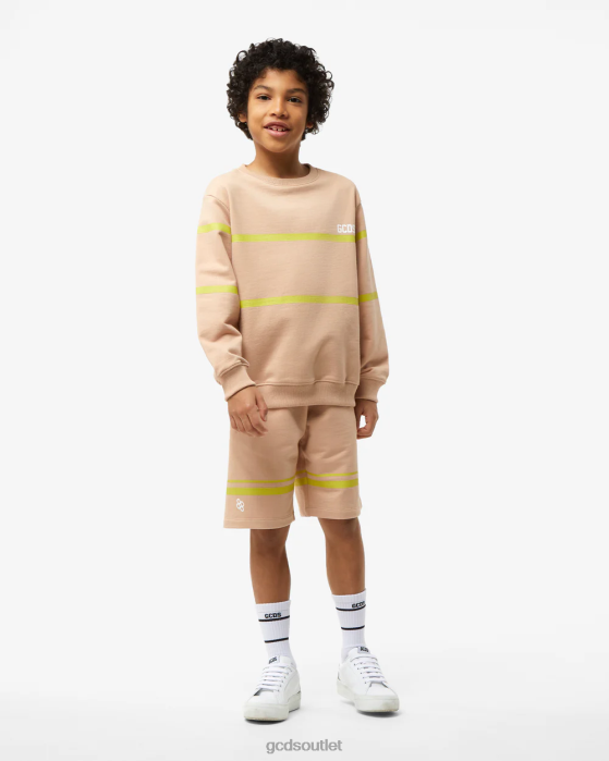 Kids GCDS Junior Low Logo Band Crewneck Beige 0FVX697