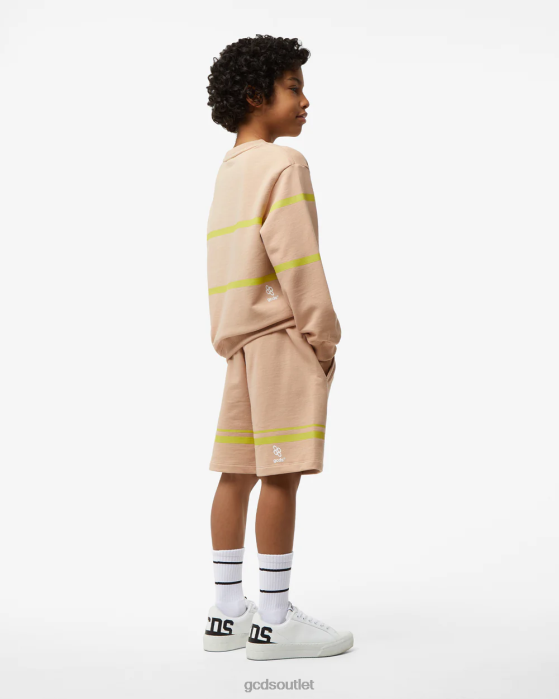 Kids GCDS Junior Low Logo Band Crewneck Beige 0FVX697