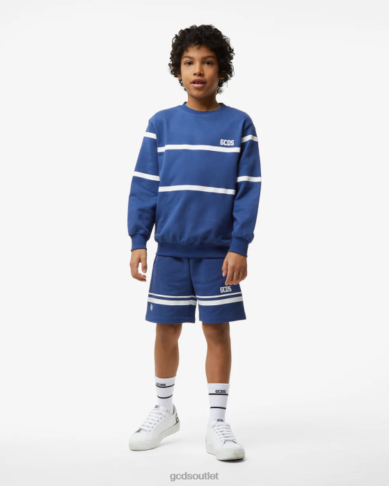 Kids GCDS Junior Low Logo Band Crewneck Blue 0FVX696