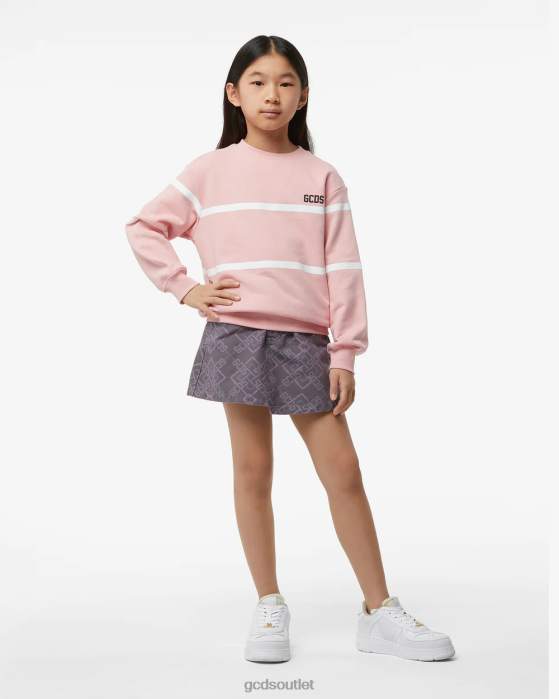 Kids GCDS Junior Low Logo Band Crewneck Pink 0FVX785
