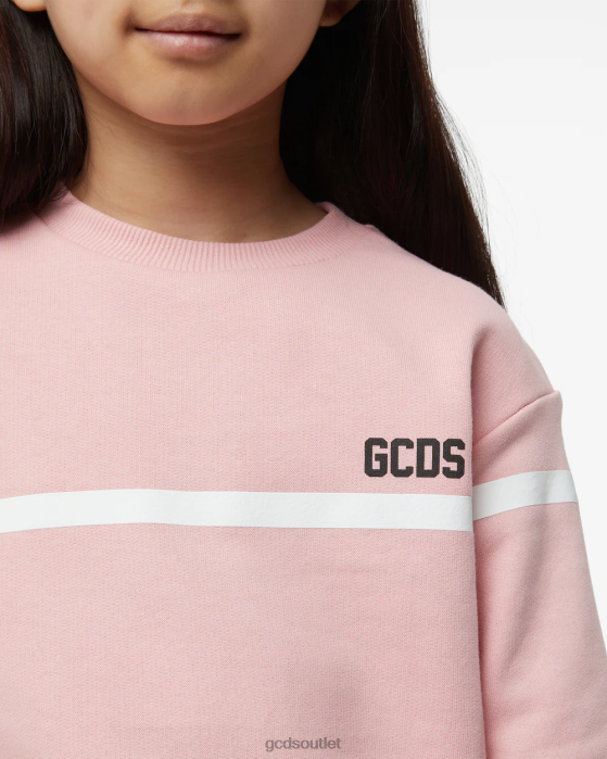 Kids GCDS Junior Low Logo Band Crewneck Pink 0FVX785