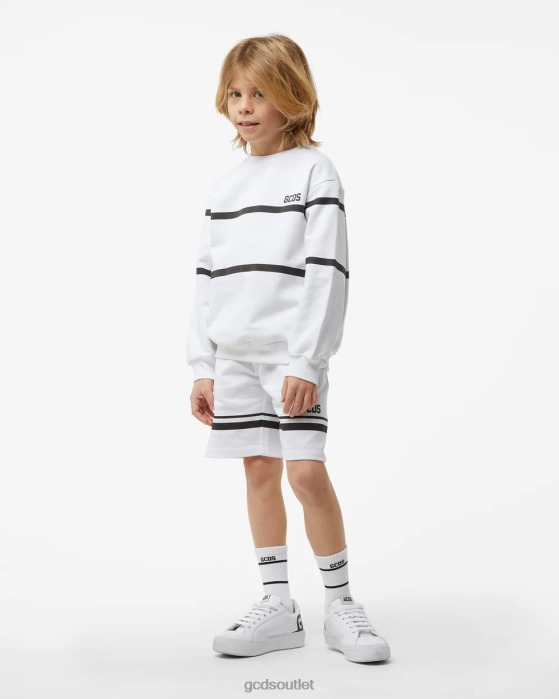 Kids GCDS Junior Low Logo Band Crewneck White 0FVX698
