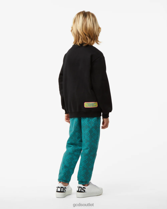 Kids GCDS Junior Surfing Wirdo Printed Hoodie Black 0FVX685