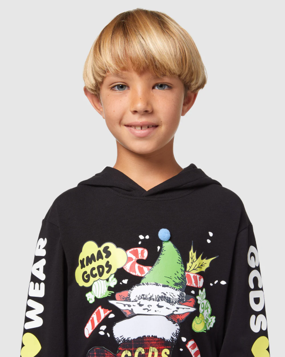 Kids GCDS Junior Xmas hoodie Black 0FVX671