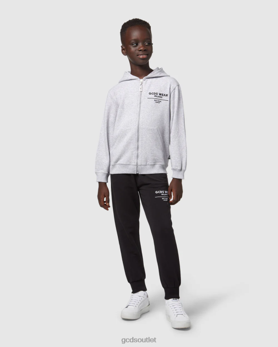 Kids GCDS Junior college zip-up hoodie Grey 0FVX672