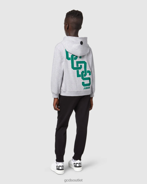 Kids GCDS Junior college zip-up hoodie Grey 0FVX672