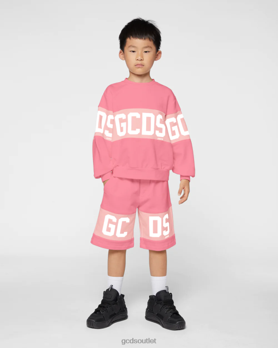 Kids GCDS Junior logo band Crewneck Cradle Pink 0FVX694