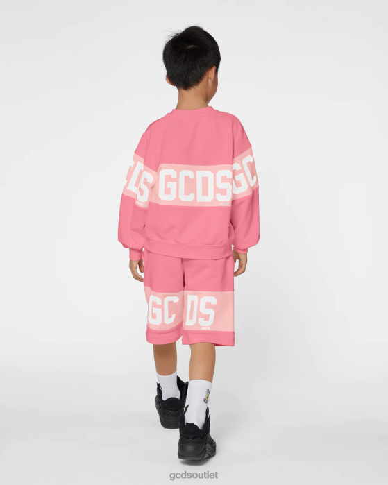 Kids GCDS Junior logo band Crewneck Cradle Pink 0FVX694