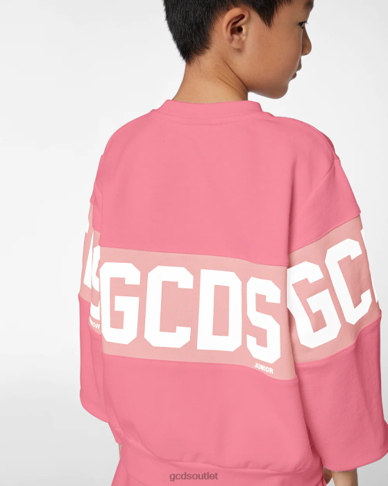 Kids GCDS Junior logo band Crewneck Cradle Pink 0FVX694