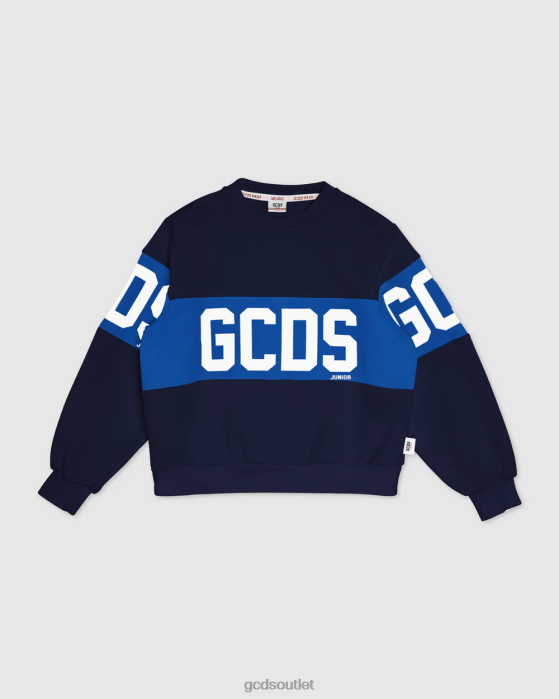 Kids GCDS Junior logo band Crewneck Dark Blue 0FVX683