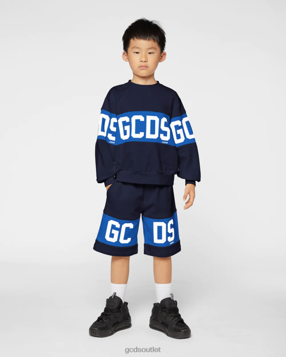 Kids GCDS Junior logo band Crewneck Dark Blue 0FVX683