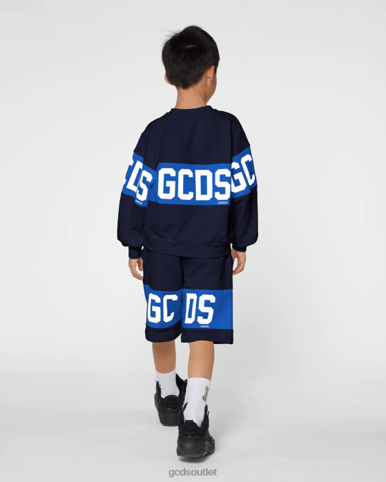 Kids GCDS Junior logo band Crewneck Dark Blue 0FVX683