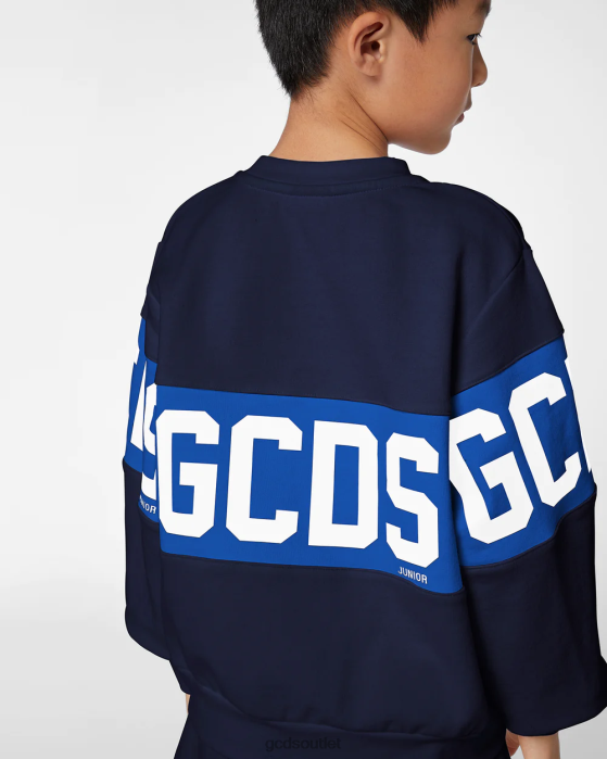 Kids GCDS Junior logo band Crewneck Dark Blue 0FVX683