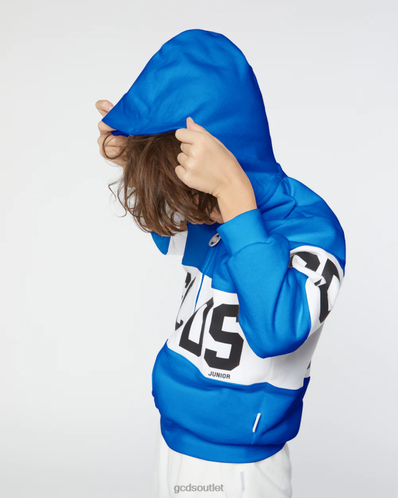 Kids GCDS Junior logo band Hoodie Blue 0FVX686