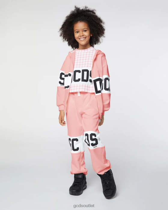 Kids GCDS Junior logo band Hoodie Pink 0FVX688