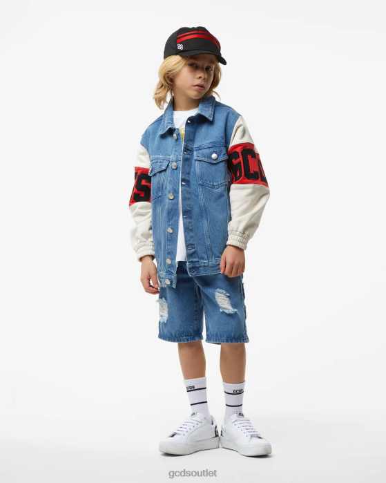 Kids GCDS Junior Logo Band Denim Jacket Multicolor 0FVX665