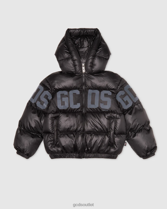 Kids GCDS Junior logo band padded jacket Black 0FVX661