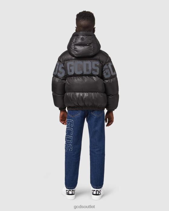 Kids GCDS Junior logo band padded jacket Black 0FVX661