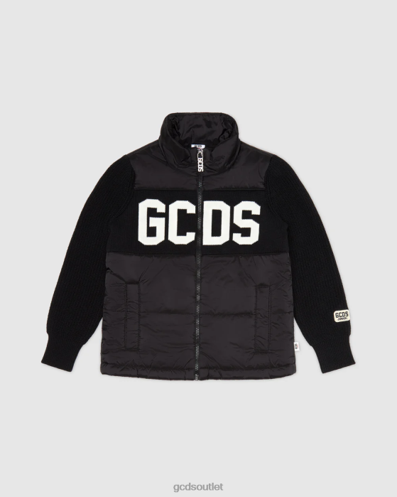 Kids GCDS Junior logo puffercoat Black 0FVX662