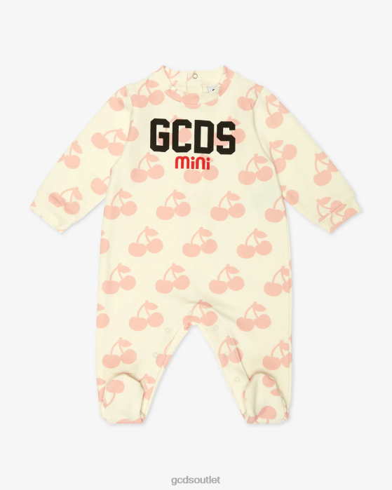 Kids GCDS Baby Cherry Playsuit Off White/Pink 0FVX589